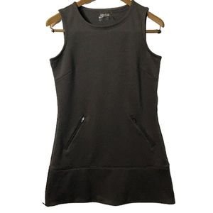 ATHLETA Grey Tunic Athletic Wear Front Kangaroo Zippered Pocket. Side Hip Zipper